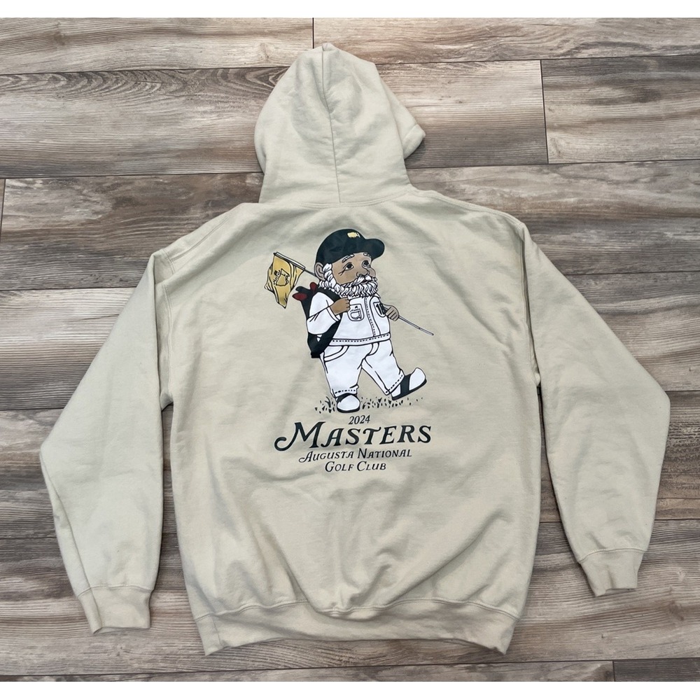 Gildan The Masters 2024 Gnome Hoodie Sweatshirt Beige L Augusta National Golf